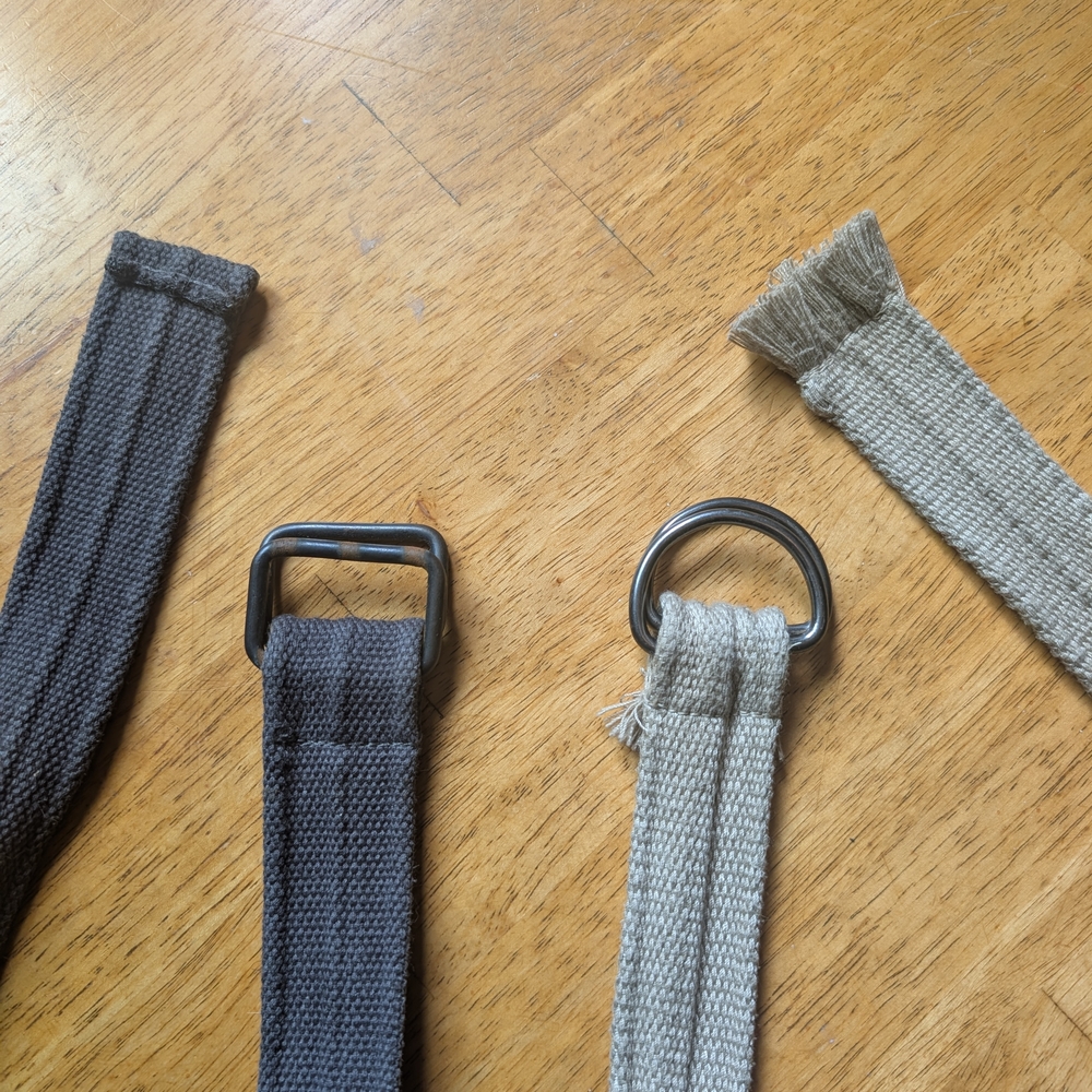 Men's Canvas Belt Set - Gray and Tan - Size 32
